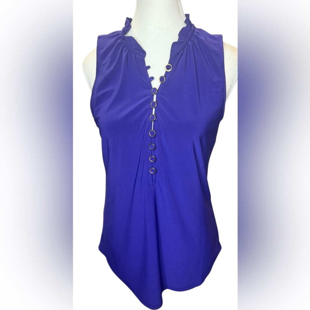 WHITE HOUSE BLACK MARKET Purple Gold Sleeveless tank top NEW w/ TAGS Size Small